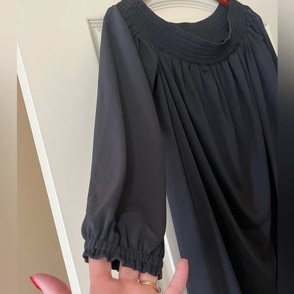 ASOS Rich Black Babydoll Style Off the Shoulder Women’s Size 4 - Picture 10 of 16